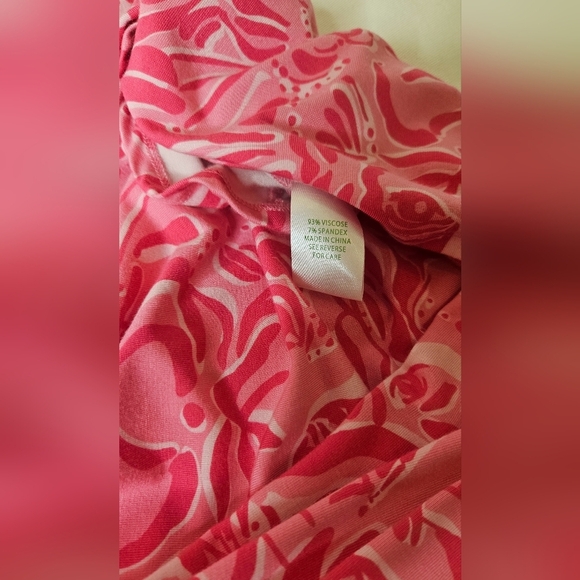 Lilly Pultizer Pink Floral Faux Wrap Dress - Picture 7 of 7